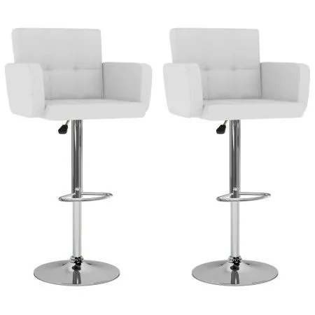 Küchenhocker 2 Einheiten weißes Kunstleder von vidaXL, Küchenhocker - Ref: Foro24-323653, Preis: 164,33 €, Rabatt: %