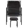 Relax armchair with armrests and footrest in genuine black leather by vidaXL, Armchairs - Ref: Foro24-323729, Price: 101,22 €...