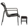 Silla de relax reposabrazos y reposapiés cuero auténtico negro de vidaXL, Sillones - Ref: Foro24-323729, Precio: 101,22 €, De...