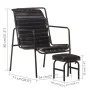 Silla de relax reposabrazos y reposapiés cuero auténtico negro de vidaXL, Sillones - Ref: Foro24-323729, Precio: 101,22 €, De...