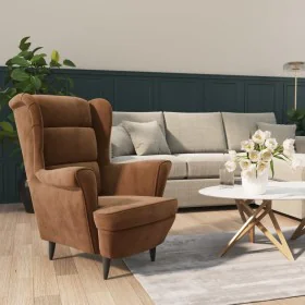Sillón de terciopelo marrón by vidaXL, Armchairs - Ref: Foro24-324067, Price: 200,68 €, Discount: %