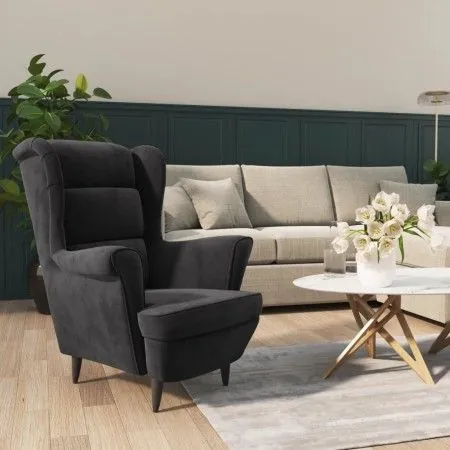 Dark gray velvet armchair by vidaXL, Armchairs - Ref: Foro24-324060, Price: 200,98 €, Discount: %