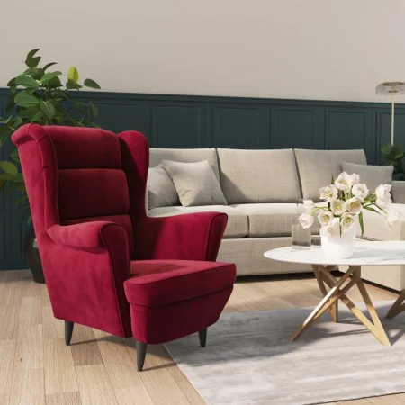 Sillón de tela color vino de vidaXL, Sillones - Ref: Foro24-324064, Precio: 221,54 €, Descuento: %
