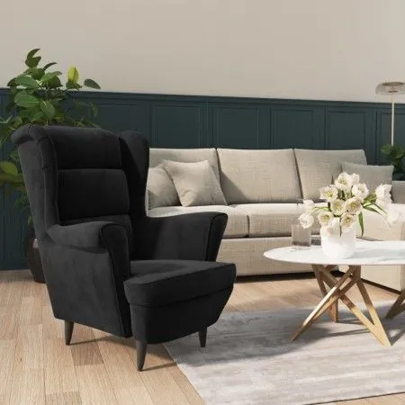 Sillón de terciopelo negro von vidaXL, Sessel - Ref: Foro24-324065, Preis: 200,75 €, Rabatt: %