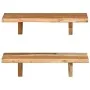 Wandregale 2 Stück massives Akazienholz 60x20x18 cm von vidaXL, Regale und Regale - Ref: Foro24-247927, Preis: 60,40 €, Rabat...