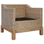Sillón con cojines ratán natural by vidaXL, Armchairs - Ref: Foro24-283075, Price: 307,93 €, Discount: %