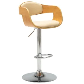 Küchenhocker aus Bugholz und cremefarbenem Kunstleder von vidaXL, Küchenhocker - Ref: Foro24-283120, Preis: 135,39 €, Rabatt: %