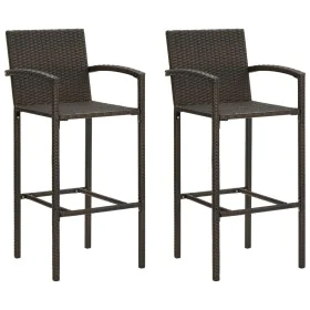 Kitchen stools 2 units synthetic brown rattan by vidaXL, Garden chairs - Ref: Foro24-313451, Price: 99,89 €, Discount: %