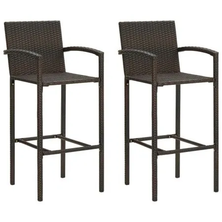 Küchenhocker 2 Stück synthetisches Rattan braun von vidaXL, Gartenstühle - Ref: Foro24-313451, Preis: 99,89 €, Rabatt: %