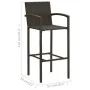 Küchenhocker 2 Stück synthetisches Rattan braun von vidaXL, Gartenstühle - Ref: Foro24-313451, Preis: 99,89 €, Rabatt: %