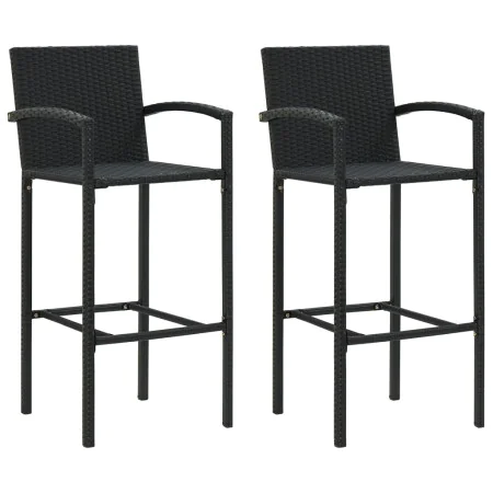Kitchen stools 2 units black synthetic rattan by vidaXL, Garden chairs - Ref: Foro24-313452, Price: 160,66 €, Discount: %