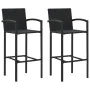 Kitchen stools 2 units black synthetic rattan by vidaXL, Garden chairs - Ref: Foro24-313452, Price: 160,66 €, Discount: %
