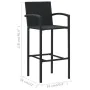 Kitchen stools 2 units black synthetic rattan by vidaXL, Garden chairs - Ref: Foro24-313452, Price: 160,66 €, Discount: %