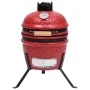 2 in 1 Red Ceramic Kamado Smoker Barbecue 56 cm by vidaXL, Barbecues - Ref: Foro24-316095, Price: 235,55 €, Discount: %