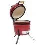 2 in 1 Red Ceramic Kamado Smoker Barbecue 56 cm by vidaXL, Barbecues - Ref: Foro24-316095, Price: 235,55 €, Discount: %