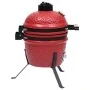 2 in 1 Red Ceramic Kamado Smoker Barbecue 56 cm by vidaXL, Barbecues - Ref: Foro24-316095, Price: 235,55 €, Discount: %