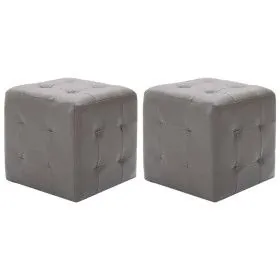 Pouf 2 units, gray synthetic leather, 30x30x30 cm by vidaXL, Ottomans - Ref: Foro24-278381, Price: 81,95 €, Discount: %