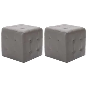 Puf 2 unidades cuero sintético gris 30x30x30 cm de vidaXL, Otomanas - Ref: Foro24-278381, Precio: 81,95 €, Descuento: %
