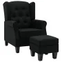 Black fabric armchair with footrest stool by vidaXL, Armchairs - Ref: Foro24-320153, Price: 285,27 €, Discount: %