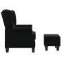 Black fabric armchair with footrest stool by vidaXL, Armchairs - Ref: Foro24-320153, Price: 285,27 €, Discount: %