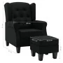 Black fabric armchair with footrest stool by vidaXL, Armchairs - Ref: Foro24-320153, Price: 285,27 €, Discount: %
