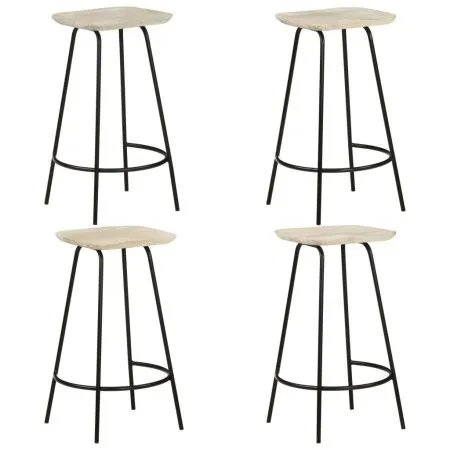 Taburetes de cocina 4 unidades madera maciza de mango de vidaXL, Taburetes de cocina - Ref: Foro24-320648, Precio: 222,89 €, ...