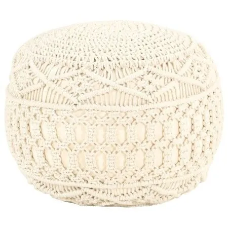 Handgefertigter Makramee-Puff aus Baumwolle 45x30 cm von vidaXL, Osmanen - Ref: Foro24-324001, Preis: 78,34 €, Rabatt: %