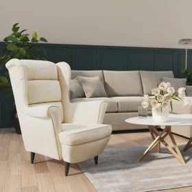 Sillón de terciopelo blanco crema de vidaXL, Sillones - Ref: Foro24-324068, Precio: 218,94 €, Descuento: %