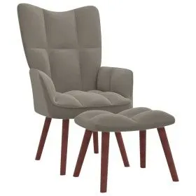 Entspannungssessel mit hellgrauem Samthocker von vidaXL, Sessel - Ref: Foro24-328062, Preis: 126,43 €, Rabatt: %