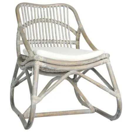 Silla de ratán lino gris de vidaXL, Sillones - Ref: Foro24-325482, Precio: 139,02 €, Descuento: %