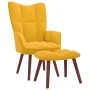 Relax armchair with yellow mustard velvet footstool by vidaXL, Armchairs - Ref: Foro24-328069, Price: 124,18 €, Discount: %