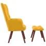 Relax armchair with yellow mustard velvet footstool by vidaXL, Armchairs - Ref: Foro24-328069, Price: 124,18 €, Discount: %