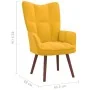 Relax armchair with yellow mustard velvet footstool by vidaXL, Armchairs - Ref: Foro24-328069, Price: 124,18 €, Discount: %