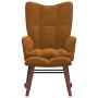 Brauner Schaukelstuhl aus Samt mit Fußstütze von vidaXL, Schaukelstühle - Ref: Foro24-328158, Preis: 179,35 €, Rabatt: %
