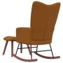 Silla mecedora con reposapiés terciopelo marrón de vidaXL, Mecedoras - Ref: Foro24-328158, Precio: 179,35 €, Descuento: %