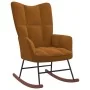 Silla mecedora con reposapiés terciopelo marrón de vidaXL, Mecedoras - Ref: Foro24-328158, Precio: 179,35 €, Descuento: %