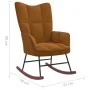 Silla mecedora con reposapiés terciopelo marrón de vidaXL, Mecedoras - Ref: Foro24-328158, Precio: 179,35 €, Descuento: %