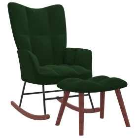 Schaukelstuhl mit dunkelgrünem Samt-Fußhocker. von vidaXL, Schaukelstühle - Ref: Foro24-328152, Preis: 176,61 €, Rabatt: %