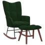 Silla mecedora con reposapiés terciopelo verde oscuro de vidaXL, Mecedoras - Ref: Foro24-328152, Precio: 176,61 €, Descuento: %