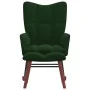 Silla mecedora con reposapiés terciopelo verde oscuro de vidaXL, Mecedoras - Ref: Foro24-328152, Precio: 176,61 €, Descuento: %