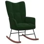 Silla mecedora con reposapiés terciopelo verde oscuro de vidaXL, Mecedoras - Ref: Foro24-328152, Precio: 176,61 €, Descuento: %