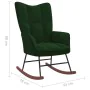Silla mecedora con reposapiés terciopelo verde oscuro de vidaXL, Mecedoras - Ref: Foro24-328152, Precio: 176,61 €, Descuento: %
