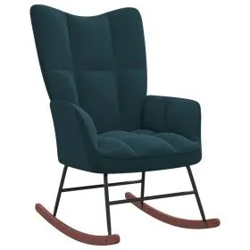 Silla mecedora de terciopelo azul de vidaXL, Mecedoras - Ref: Foro24-328149, Precio: 117,99 €, Descuento: %