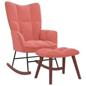 Rocking chair with pink velvet footrest by vidaXL, Rocking chairs - Ref: Foro24-328154, Price: 182,09 €, Discount: %