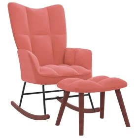 Schaukelstuhl mit Fußstütze aus rosa Samt von vidaXL, Schaukelstühle - Ref: Foro24-328154, Preis: 182,09 €, Rabatt: %