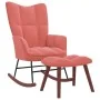 Silla mecedora con reposapiés terciopelo rosa de vidaXL, Mecedoras - Ref: Foro24-328154, Precio: 182,09 €, Descuento: %