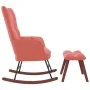 Silla mecedora con reposapiés terciopelo rosa de vidaXL, Mecedoras - Ref: Foro24-328154, Precio: 182,09 €, Descuento: %