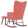 Silla mecedora con reposapiés terciopelo rosa de vidaXL, Mecedoras - Ref: Foro24-328154, Precio: 182,09 €, Descuento: %