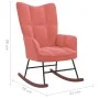 Silla mecedora con reposapiés terciopelo rosa de vidaXL, Mecedoras - Ref: Foro24-328154, Precio: 182,09 €, Descuento: %