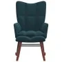 Silla mecedora con reposapiés terciopelo azul de vidaXL, Mecedoras - Ref: Foro24-328160, Precio: 144,05 €, Descuento: %
